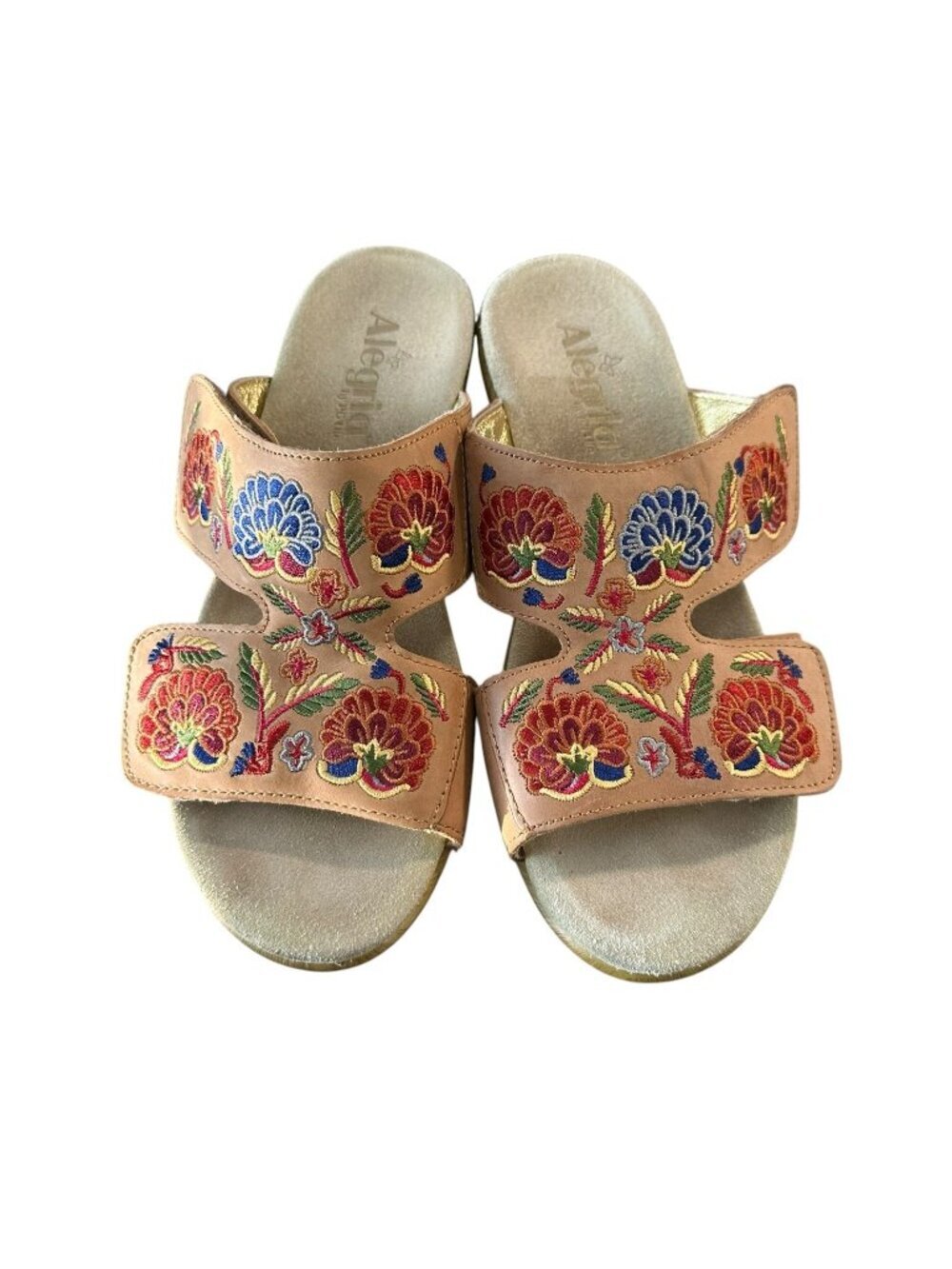 Alegria Lin Pins & Needles Embroidered Slide Sandals Women’s EU 39 US 8.5 8